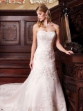 2011 Ivory Strapless Satin/Taffeta A Line Beading Wedding Dress