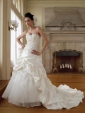sweetheart flower decoration applique satin organza gown