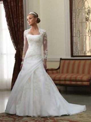 sweetheart applique lace organza taffeta bridal gown