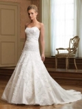sweetheart applique beading lace satin organza bridal gown