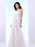 2011A-line sweetheart Spagetti Straps Waist sweep latin/chiffon Wedding Dresses