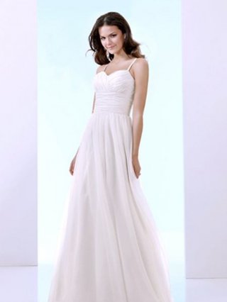 2011A-line sweetheart Spagetti Straps Waist sweep latin/chiffon Wedding Dresses