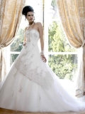 New Embroidery Attractive Style White Halter Tube Top A-line Chapel Train Wedding Dress at low price