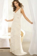 A-Line/Princess V-Neck Brush Chiffon Bridal Gowns