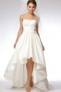 A-Line/Princess Strapless Court Taffeta Bridal Gowns