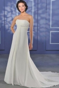 Empire Strapless Chapel Chiffon Bridal Gown