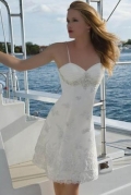 Short Speghetti Lace Bridal Gown