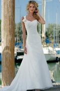 Empire One Shoulder Chapel Chiffon Bridal Gown