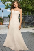 Empire Strapless Brush Chiffon Bridal Gown