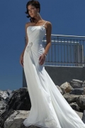 Empire Spaghetti Chapel Chiffon Bridal Gown