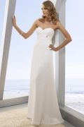 Column Strapless Brush Chiffon Bridal Gown