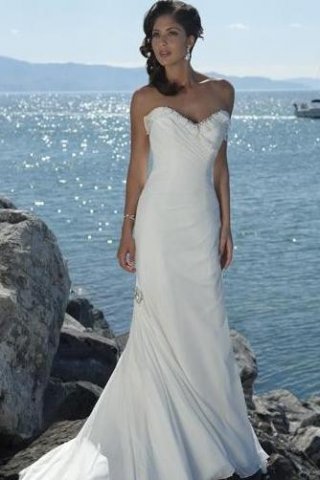 Empire Sweetheart Chapel Chiffon Bridal Gown