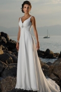 Column Sweetheart Chapel Chiffon Bridal Gown