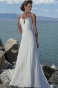 Empire Strapless Chapel Chiffon Bridal Gown