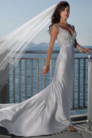 Empire Sweetheart Chapel Taffeta Bridal Gown