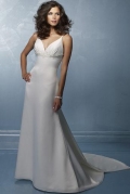 Empire Sweetheart Chapel Satin Bridal Gown
