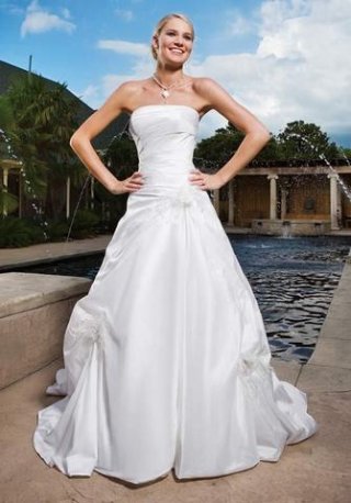 A-Line Strapless Floor Length