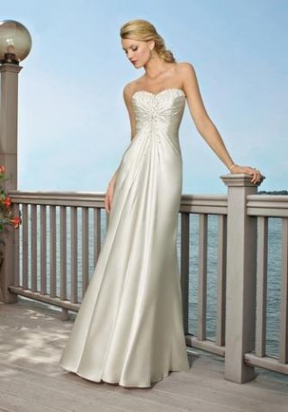 A-Line Strapless Floor Length a