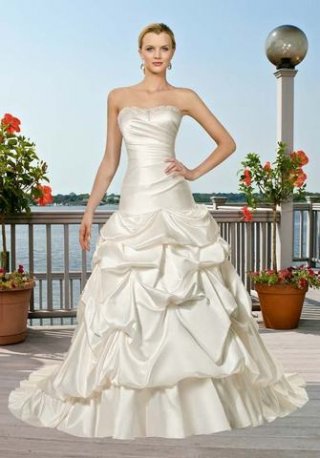 A-Line Strapless Floor Length b