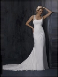 Corset Bodice Exclusive Beaded Halter Strap Pleated Chiffon Sweep/ Brush Length Beach Wedding Dress