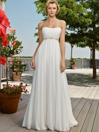 Discount Strapless Chiffon Pleated Customer-Made Design Beach Wedding Dress Under 200