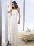 Exclusive Halter Strap Sweetheart Pleated Chiffon Empire waist Floor Length Beach Wedding Dress