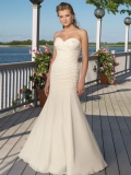 Mermaid/ Trumpet Long Couture Embroider Pleated Sweetheart Strapless Discount Beach Wedding Dress 2011