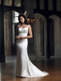 Satin Mermaid/ Trumpet Couture Floor Length Embroider Beach Wedding Dress at bargain price