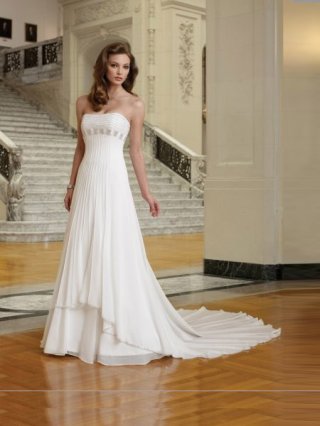 Strapless Wrinked Long Length Customer-Made Design Beach Wedding Dress Under 150