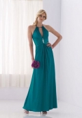 A-Line Halter Floor-length Crepe-backed Satin Bridesmaid Dress