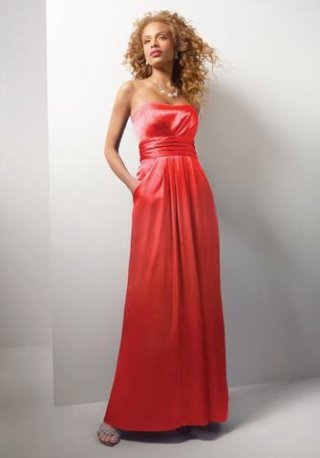A-Line Strapless Floor-length Charmeuse Bridesmaid A-Line Strapless Floor-length Charmeuse Bridesmaid