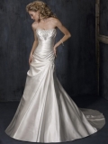 Best Quality Floor Length A-Line Sweetheart Low Back Sweep Train With Embroidery,Bandage Wedding Dresses WDresses00781