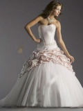 Ball Gown Strapless Taffeta Organza Wedding Dress