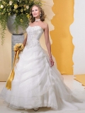 Ball Gown Sweetheart Strapless Beading Embroidery Satin Organza