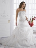 Beautiful Ball Gown Strapless Beading Embroidery Taffeta Organza Wedding Gown