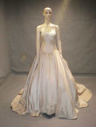 Classic gold ball gown sweetheart beading taffeta wedding dress