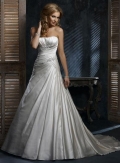 Ivory Strapless Beaded A-line Silhouette Formal Wedding Dress (BOTS0696)