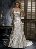 Elegant Strapless Beaded Trim A-line Silhouette Corset Wedding Dress (BOTS0727)