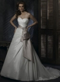 Ivory Strapless Beaded Waistband A-line Silhouette Corset Wedding Dress (BOTS0732)