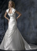 Cap-sleeve Beaded A-Line Silhouette Corset Designer Wedding Dress (BOTS0758)