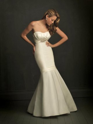Ivory Strapless Mermaid /Trumpet Unique Sexy Wedding Dress (BOTS0784)