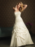 Ivory Strapless Beaded Embroidery A-line/Princess Wedding Dresses (BOTS0797)