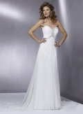 Elegant Strapless Beaded Chiffon A-line/Princess Wedding Dress (BOTS1015)