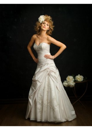 Silk-like Taffeta strapless sweetheart ball gown Wedding Dress (BOTS1214)