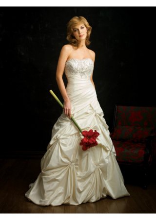 Satin-back Taffeta Strapless A-line ball gown Wedding Dress (BOTS1216)