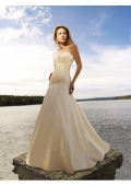 Satin-back Taffeta-side Strapless Empire line Wedding Dress (BOTS1228)