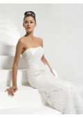 Silk-like Taffeta and Lace Strapless Mermaid Wedding Dress (BOTS1233)