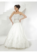 Crystal Organza and Shiny Satin Sweetheart Wedding Dress (BOTS1237)