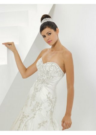 Regular Taffeta and English Net Sweetheart Empire Wedding Dress (BOTS1241)