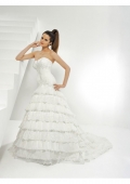 Regular Satin and Regular Organza Chapel train Wedding Dress (BOTS1245)